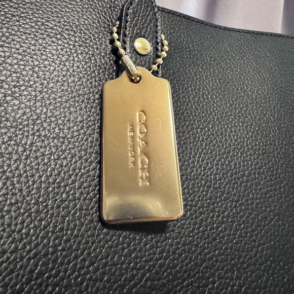 Coach Town Leather Tote - Black/Merlot - Picture 2 of 8